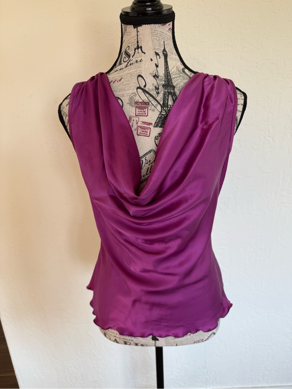 Silk Cowl Neck Top